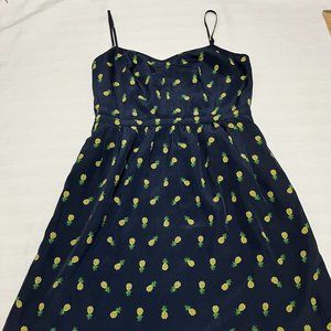 J Crew Summer Pineapple Dress with Pockets Sz 8